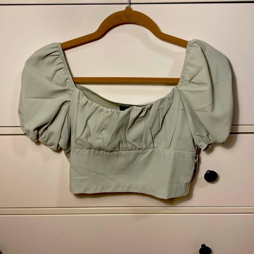 pastel green crop top